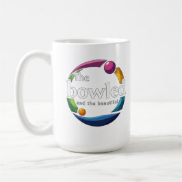 "Art in Motion: Bowling-Logo für Rundrasen, Kaffeetasse