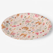 Art in rosa Papierplatte Pappteller (Schrägansicht)