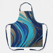 Art in the Kitchen Abstrakt Flow Art-Blue & Gold- Schürze (Vorderseite)