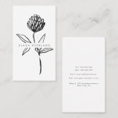 Art Ink Minimalistische Blume Botanisch Terminkarte (Vorne/Hinten)