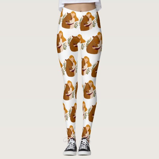 Art inspiriert Capybara Leggings (Vorderseite)