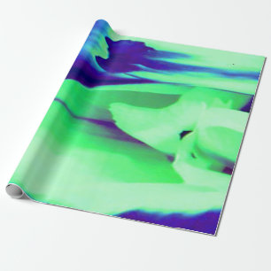 Art inspiriert Cremes blaue Marine fließend Geschenkpapier