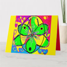 Art inspiriert gelbe rosa grüne Blätter