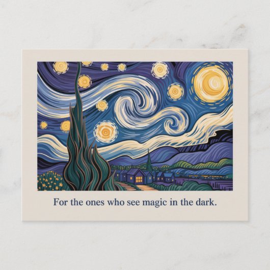 Art Inspiriert Postkarte - Van Gogh Starry Night (Vorderseite)