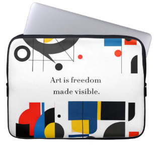 "Art Is Freedom Made Vue" Quote on Abstract Ge Laptopschutzhülle