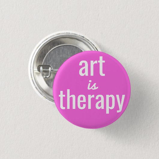 Art is Therapy Pink Button Button (Vorne & Hinten)