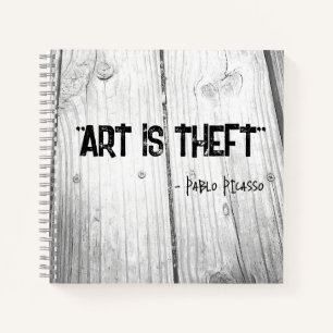 ART IST DAS Pablo Picasso Zitat Notizblock