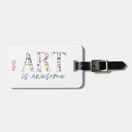 Art ist großartig personalisiert gepäckanhänger (Vorderseite horizontal)
