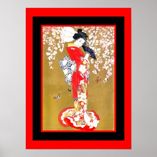Art Japanese Geisha Lady Vintage Poster 2 (Vorne)