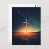 Art Jesus kreuzen mit Sternenhimmel Postkarte (Vorne/Hinten)