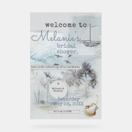 Art Journal Coastal Collage Bridal Shower Acrylschild