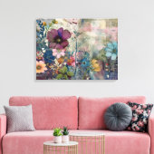 Art Journal-Seiten: verblasstes Papier und freie B Leinwanddruck (Insitu (Wohnzimmer))