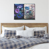 Art Journal-Seiten: Vintage Blues Leinwanddruck (Insitu (Schlafzimmer))