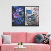 Art Journal-Seiten: Vintage Blues Leinwanddruck (Insitu (Wohnzimmer))