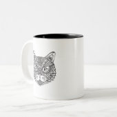 Art-Katze Zweifarbige Tasse (Vorderseite Links)