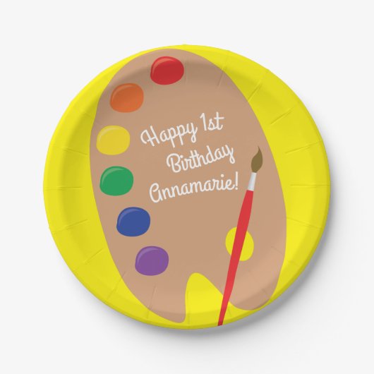 Art Kindergeburtstag Party Malerei Pappteller (Vorderseite)