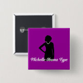 Art Knopf, Amethyst Lila Michelle Obama Button (Vorne & Hinten)