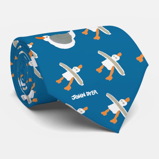Art Krawatte: John Dyer Crazy Seagull Krawatte (Gerollt)