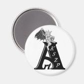 Art KSZP Logo mit Golem Gargoyle Magnet (Vorderseite/Rückseite)
