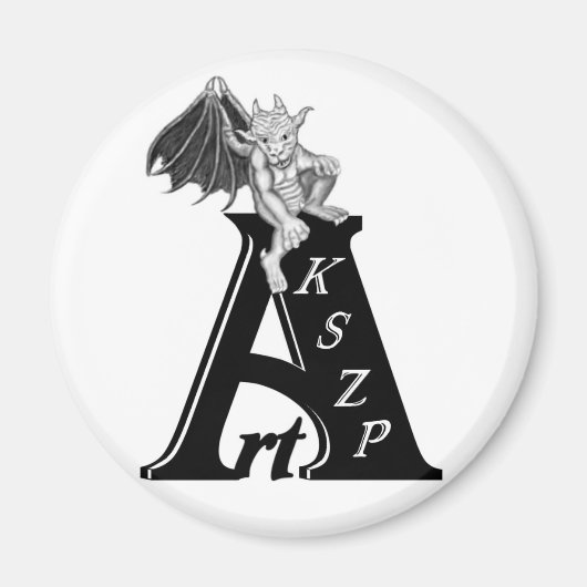 Art KSZP Logo mit Golem Gargoyle Magnet (Vorne)