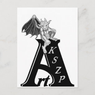 Art KSZP Logo mit Golem Gargoyle Postkarte
