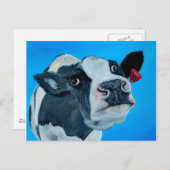 Art Kuh nosey Postkarte (Vorne/Hinten)