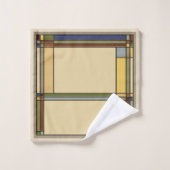Art & Kunsthandwerk: Geometrisches Muster Badhandtuch Set (Waschlappen)