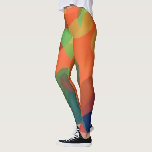 Art Leggings Gemütliche Leggings Orange und Grün (Links)
