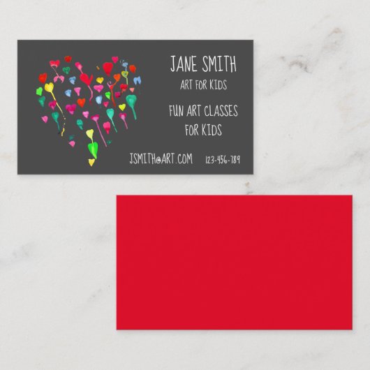 Art Lehrer Kunst für Kinder Visitenkarte (Vorne/Hinten)
