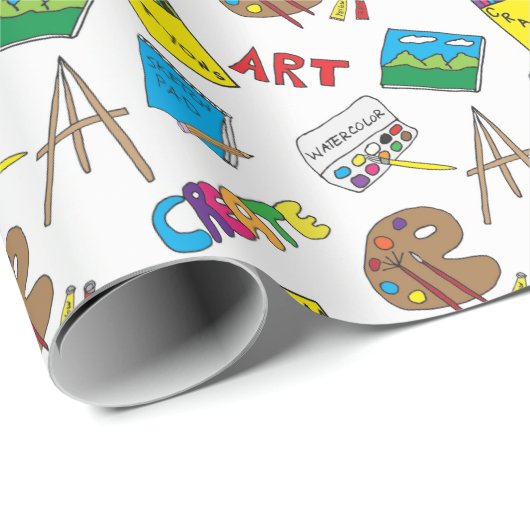 Art Liefert handgezeichnetes Design Geschenkpapier (Rolleneckpunkt)