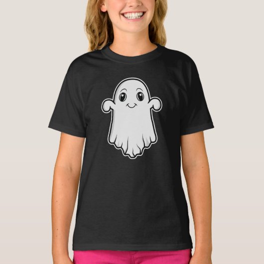 Art Looking Ghost Spirit Cartoon Design Halloween T-Shirt (Vorderseite)