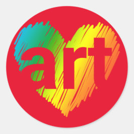 Art Lover, Big Heart mit Wort Kunst, kreative Kuns Runder Aufkleber
