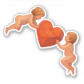 Art Lover Expressionist Cupid Valentine Sticker (Vorderseite)
