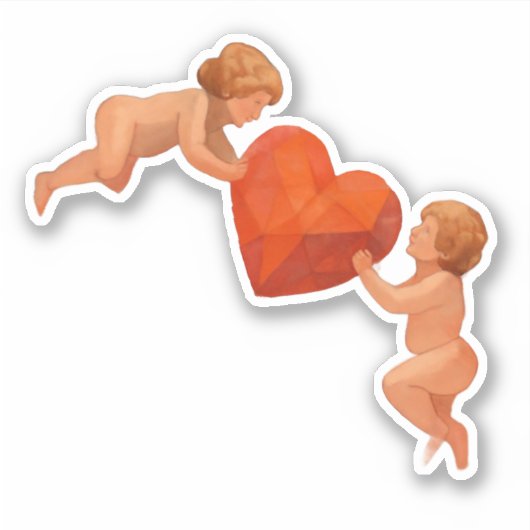 Art Lover Expressionist Cupid Valentine Sticker (Vorderseite)