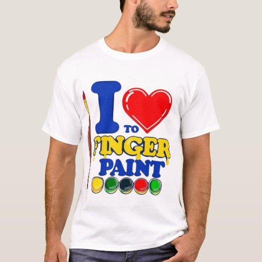 Art Lover T-Shirt - I Heart Finger Paint (Vorderseite)