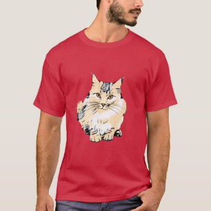 Art Main Coon Cat Grafikdesign Oversifiziert 2 T-Shirt