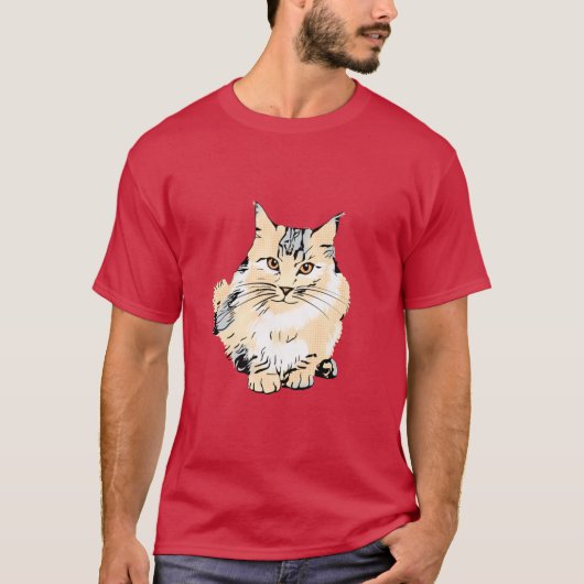 Art Main Coon Cat Grafikdesign Oversifiziert 2 T-Shirt (Vorderseite)