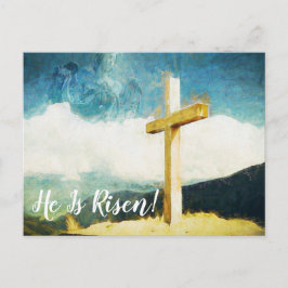 Art Malerei Kreuz ist er zu Ostern Risen glücklich Feiertagspostkarte