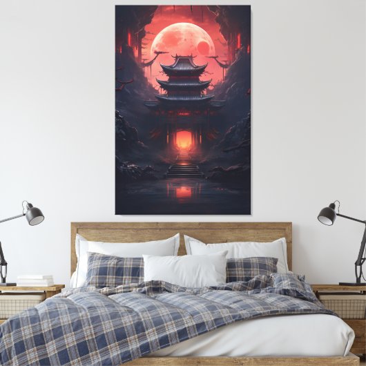 Art Malerei Yin und Yang Bridge und Tempel Leinwanddruck (Insitu (Schlafzimmer))