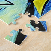 ART-MAN-blaugelb-abstraktes Portrait Puzzle (Seite)