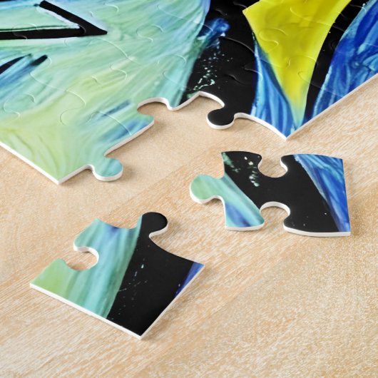 ART-MAN-blaugelb-abstraktes Portrait Puzzle (Seite)