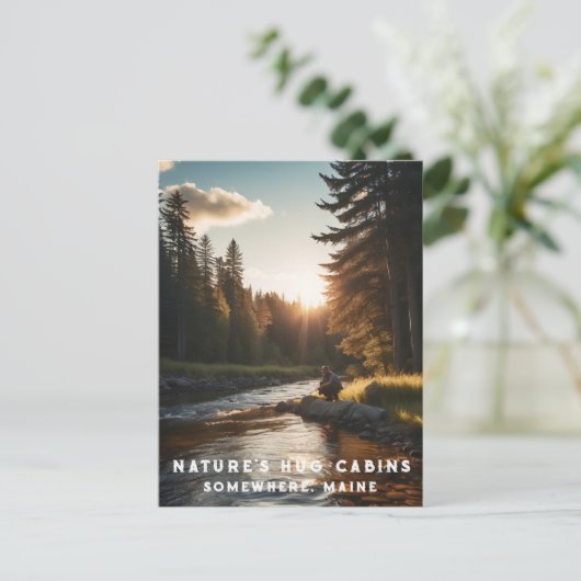 *~* Art Man Fishing Stream Nature AP49 Postkarte (Stehend Vorderseite)