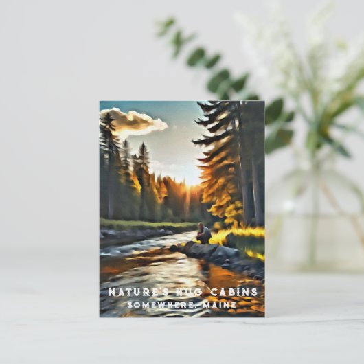 *~* Art Man Fishing Stream Nature AP49 Postkarte (Stehend Vorderseite)