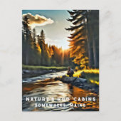 *~* Art Man Fishing Stream Nature AP49 Postkarte (Vorderseite)