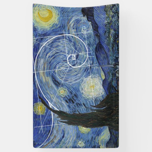 Art Meets Math, Van Gogh trifft Fibonacci Card Banner (Vertikal)