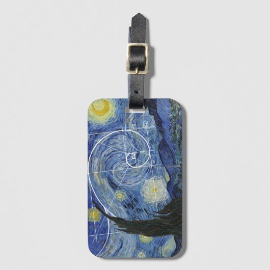 Art Meets Math, Van Gogh trifft Fibonacci Card Gepäckanhänger (Vorderseite Vertikal)