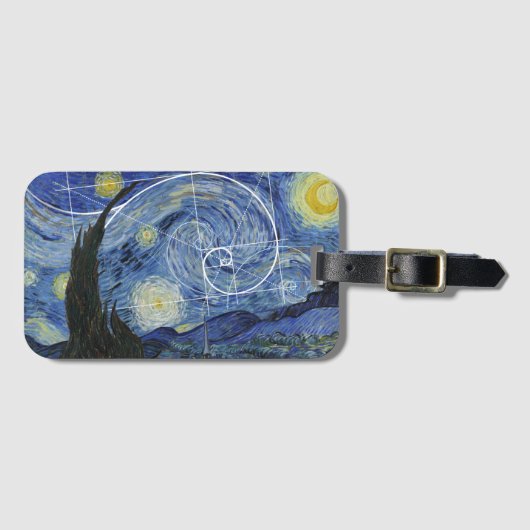 Art Meets Math, Van Gogh trifft Fibonacci Card Gepäckanhänger (Vorderseite (Horizontal))