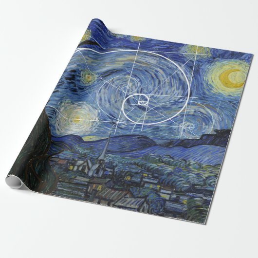  Art Meets Math, Van Gogh trifft Fibonacci Card Geschenkpapier (Ungerollt)