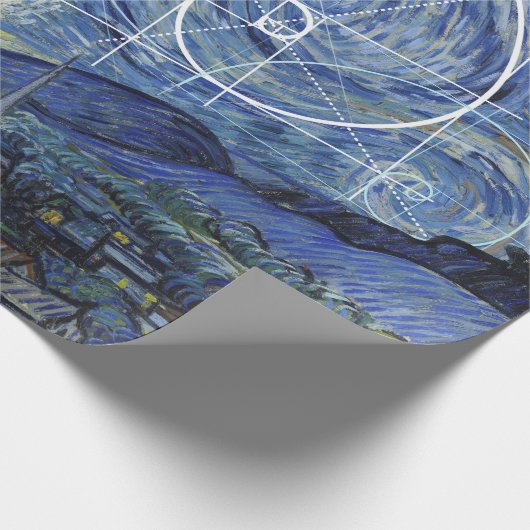 Art Meets Math, Van Gogh trifft Fibonacci Card Geschenkpapier (Ecke)