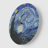 Art Meets Math, Van Gogh trifft Fibonacci Card Große Wanduhr (Winkel)